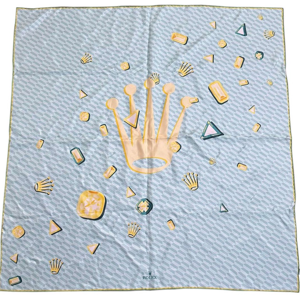 Rolex Hand Rolled Graphic Silk Scarf